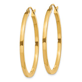 14k 2x35mm Square Tube Hoop Earrings